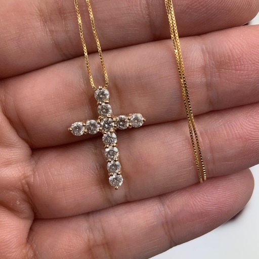 K18 ダイヤクロス　ネックレス　1ct 3.5g 約39.5cm