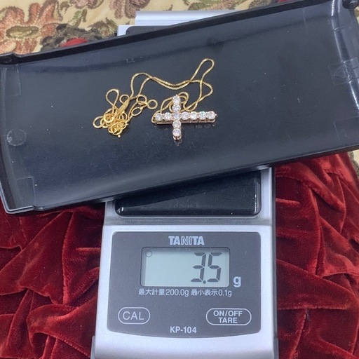 K18 ダイヤクロス　ネックレス　1ct 3.5g 約39.5cm
