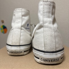 Converse（コンバース）ハイカットスニーカー／白／24.5cm使用感あり/価格交渉OKの画像