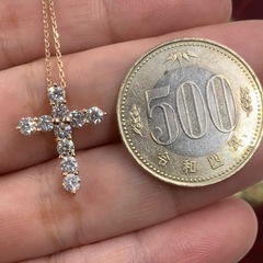 エステール　K18 クロスダイヤ　ネックレス　3.4g 1ct UPの画像