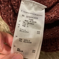 レディース　ニット　ニットワンピ　イーハイフンワールドギャラリー　赤　レッド　フリーサイズの画像