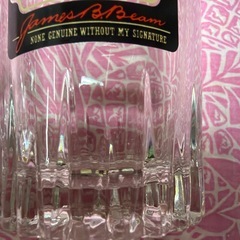 ジンビームカットグラス2個の画像