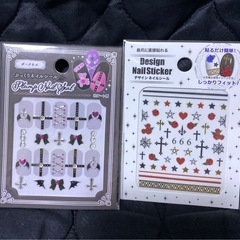 ネイルシール 紫 ピンク 黒 白8点まとめ売りの画像