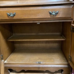 食器戸棚　アンティーク風　上下セパレート　茶色の画像