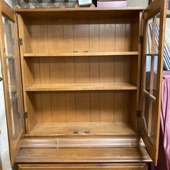 食器戸棚　アンティーク風　上下セパレート　茶色の画像