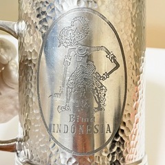 インドネシア ジョッキ ビアマグ 錫製 未使用品の画像