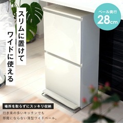 収納ボックス／分別／ゴミ箱／白の画像