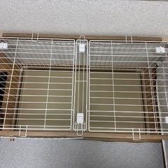 ペット用 犬 システムサークル ケージ 木目調の画像