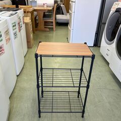 【リサイクルショップ ピカソ 小松原】🌈✨【スリムで超万能‼️】木目×ブラック✨3段ラック✨★6313★の画像