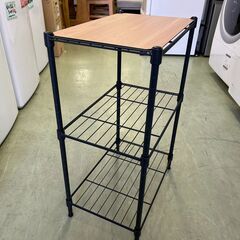 【リサイクルショップ ピカソ 小松原】🌈✨【スリムで超万能‼️】木目×ブラック✨3段ラック✨★6313★の画像