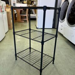 【リサイクルショップ ピカソ 小松原】🌈✨【スリムで超万能‼️】木目×ブラック✨3段ラック✨★6313★の画像
