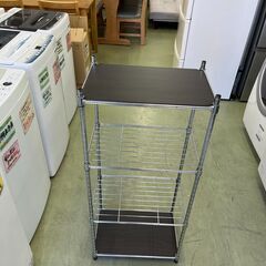 【リサイクルショップ ピカソ 小松原】🌈✨【収納力バツグン‼️】スチール×木目✨4段スリムラック✨★6483★の画像