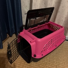 ペットゲージ　ピンクの画像