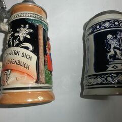 🔵ドイツ、ビアージョッキー、●２点、●絵柄が綺麗、個々不可、画像参照、★お手数をおかけしますプロフィール必読ですの画像