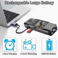 新品 小型カメラ クリップ型 ミニカメラ　ウェアラブルカメラ 防犯カメラ 液晶画面付き ボディカメラの画像