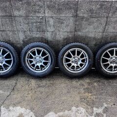 😊スタットレスタイヤ ホイル付き 軽自動車 グットイヤー アイスナビ７ 155/65R13 まだまだ使用可能👍の画像