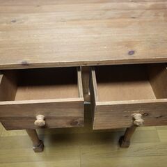 木製　アンティーク家具　引き出し付き物置台の画像