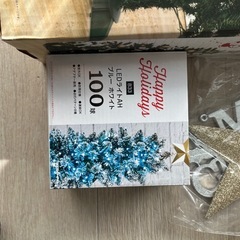 LEDライト付きクリスマスツリー120cm　飾り付きの画像