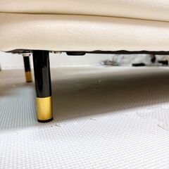 ★2人掛けソファ コンパクトソファー ベロア フロア ロー 二人用 2P 小さい 小さめ 省スペース クッション付き ひとり暮らし 一人暮らし 高見え 上質 幅113の画像