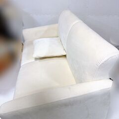 ★2人掛けソファ コンパクトソファー ベロア フロア ロー 二人用 2P 小さい 小さめ 省スペース クッション付き ひとり暮らし 一人暮らし 高見え 上質 幅113の画像