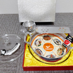 未使用品　島本製作所　アルミ打出鍋　26cm 3.5L　ガラス蓋付の画像