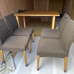 💕無印良品　ダイニングセット　木製テーブル　ダイニングこたつの画像