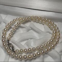 アコヤ真珠 ネックレス 6-6.5mm SILVER クラスプ 鑑別書付きの画像