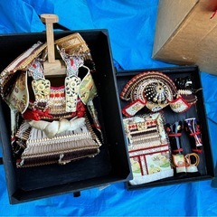 【日時指定】五月人形一式、屏風、ガラスケース入りの弓矢　お譲りします。の画像