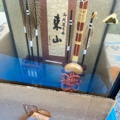 【日時指定】五月人形一式、屏風、ガラスケース入りの弓矢　お譲りします。の画像