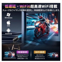 プロジェクター 家庭用 小型 軽量 天井投影 WiFi6 接続の画像