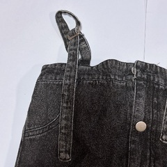 ブラックデニム サロペ オールインの画像