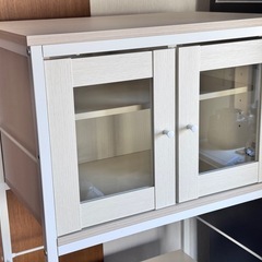 定価30,990円　シェルフ ファルセット(シェルフ1659 WH/ガラスキャビネット36 WH/引出し WH)の画像