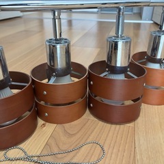 シーリングライト　4灯　木製　ブラウン　2個セットの画像