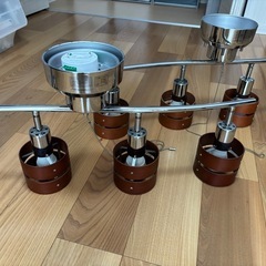 シーリングライト　4灯　木製　ブラウン　2個セットの画像