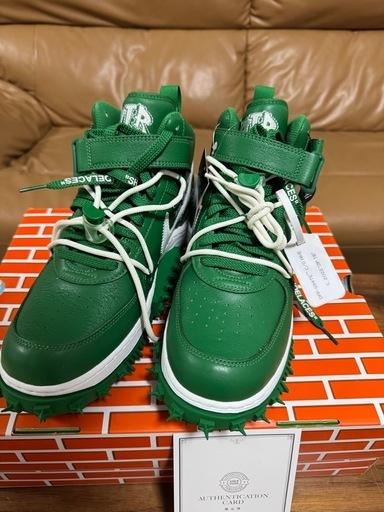 【新品】NIKE エアフォース1MID x Off-White グリーン28cm