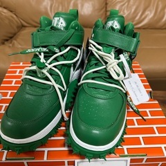 【新品】NIKE エアフォース1MID x Off-White グリーン28cmの画像