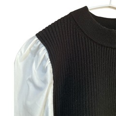 GU シャツスリーブコンビネーションセーター(長袖)Q リブ編み Ｍサイズの画像
