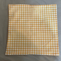 クッションカバー 黄色 チェックの画像