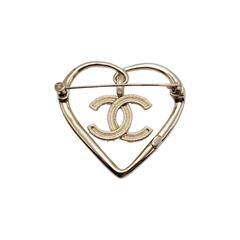シャネル AB6004 ブローチ ゴールド  CHANEL メタル  ココマークハートの画像