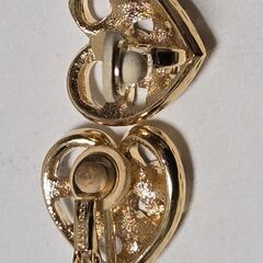 NINA RICCI ニナリッチ ハート ラインストーン イヤリング 金色の画像