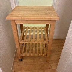 木製キッチンワゴン キャスター付き 2段の画像