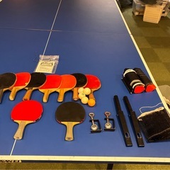 卓球台　SANEI 国際規格　ネット、ラケット付きの画像