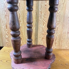 レトロ！木製台？？高さ約580/円形約400/の画像