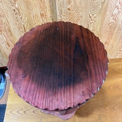 レトロ！木製台？？高さ約580/円形約400/の画像