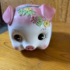 ちょっと懐かしい〜！豚さん貯金箱！4点セット！の画像