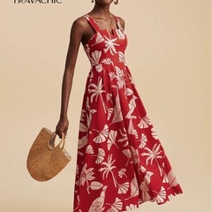 フラワープリント柄ワンピースの画像