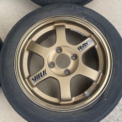 RAYS TE37 PCD100 6J 多分ET38 155/65r14 軽量の画像
