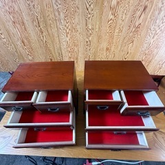 レトロ！木製小物入れ！2個セット品！！の画像