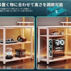 ODK パソコンデスク L字 ゲーミングデスク 幅110 L字デスク pcデスク desk 机 ラック付き 収納 オフィスデスク 在宅勤務 組立簡単 書斎 ホワイト 左棚の画像