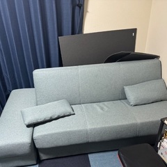 ニトリ　収納付きソファベッド+スツールの画像